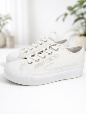 Jimmy Choo NWOT Palma Maxi Platform Trainer Sneakers Size 7.5/8 US, 38.5 EU COA